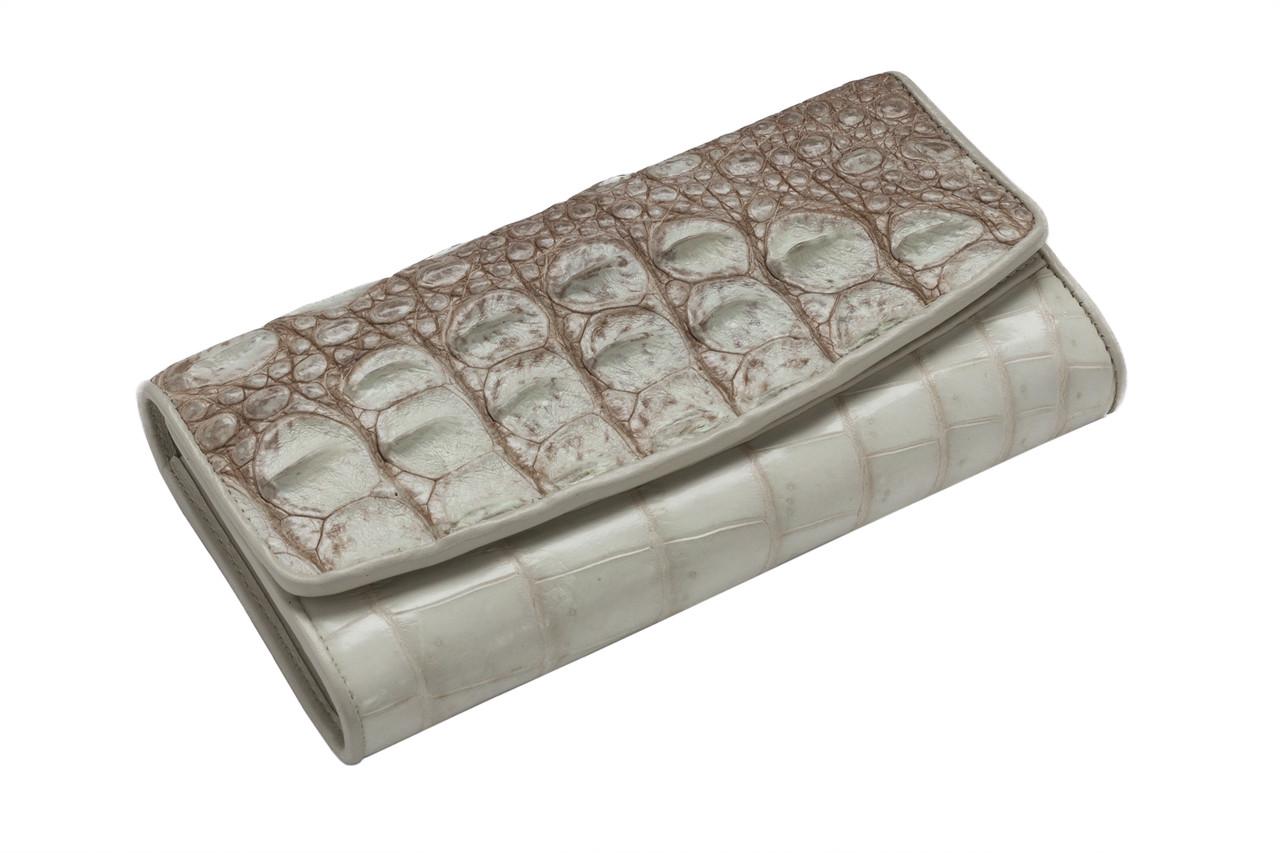 Кошелек Ekzotic Leather из кожи крокодила Белый (cw25)