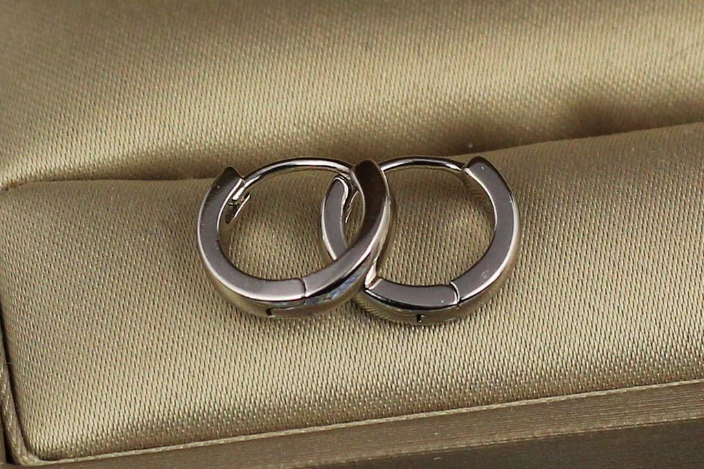 Серьги Xuping Jewelry Гладкие колечки 1,2 см Серебристый (1861443862)