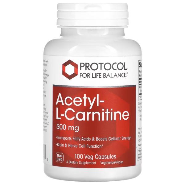 Аминокомплекс Protocol for Life Balance Acetyl L-Carnitine 500 мг 100 вег. капс. (23712983)