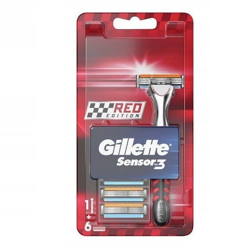 Бритва GILLETTE Sensor Excel 3 Red Edition та 6 змінних касет