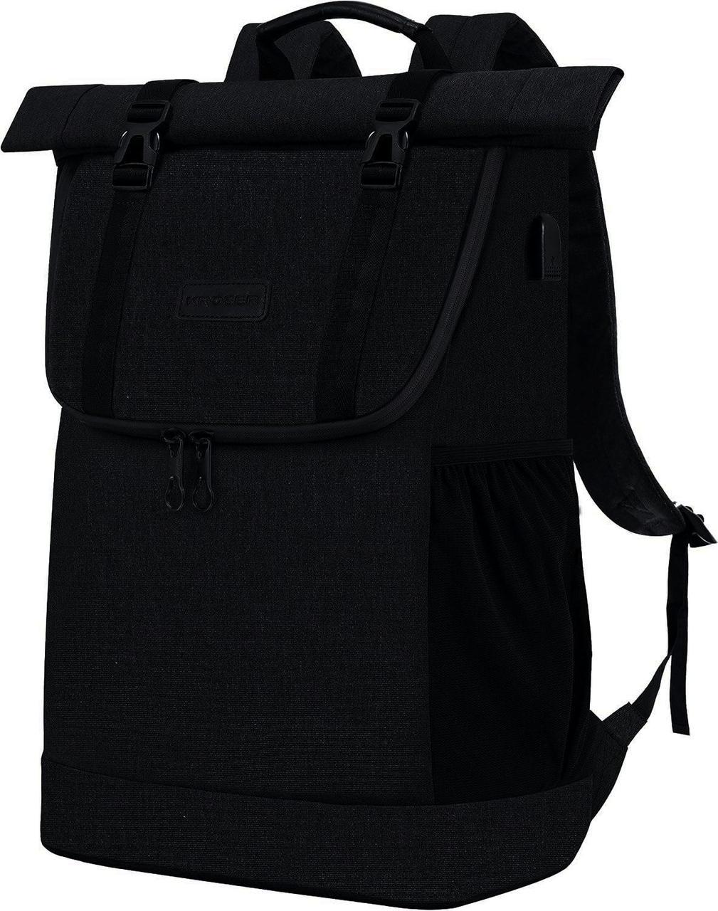 Рюкзак офісний Kroser Roll Top з відділенням для ноутбука 15,6 Чорний