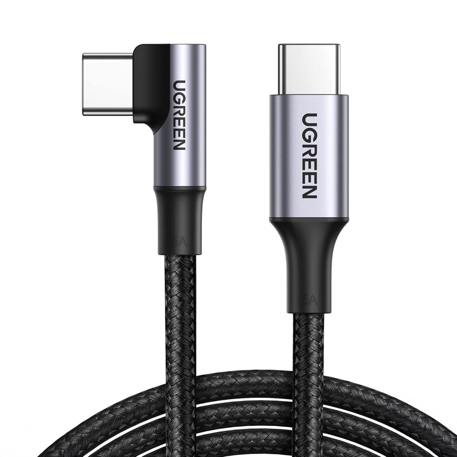 Кабель кутовий UGREEN US334 USB-C/USB-C 100 Вт 3 м Чорний (20583)