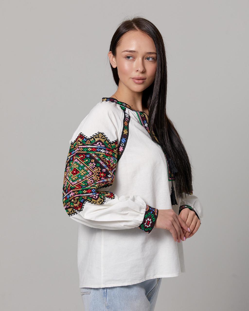 Вышиванка женская ESQ 5919 с орнаментом и этно-вышивкой на рукавах M - фото 4 Вышиванка женская ESQ 5919 с орнаментом и этно-вышивкой на рукавах M - фото 4