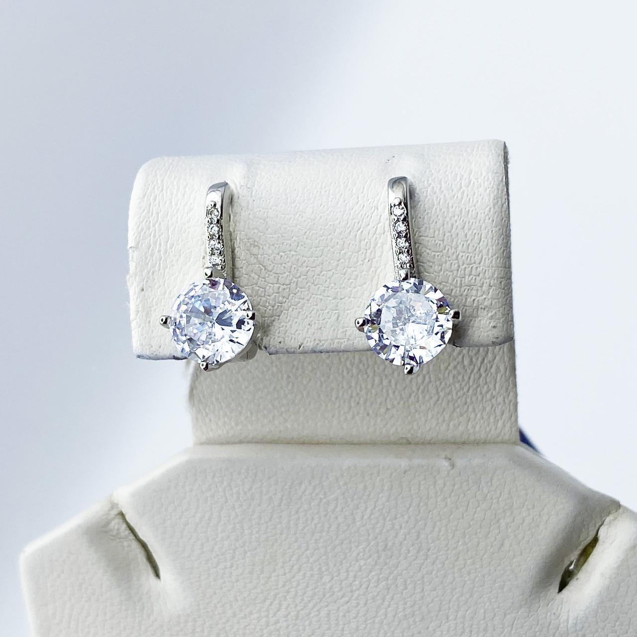 Серьги серебряные с кубическим цирконием 3,52 г (2107598940)