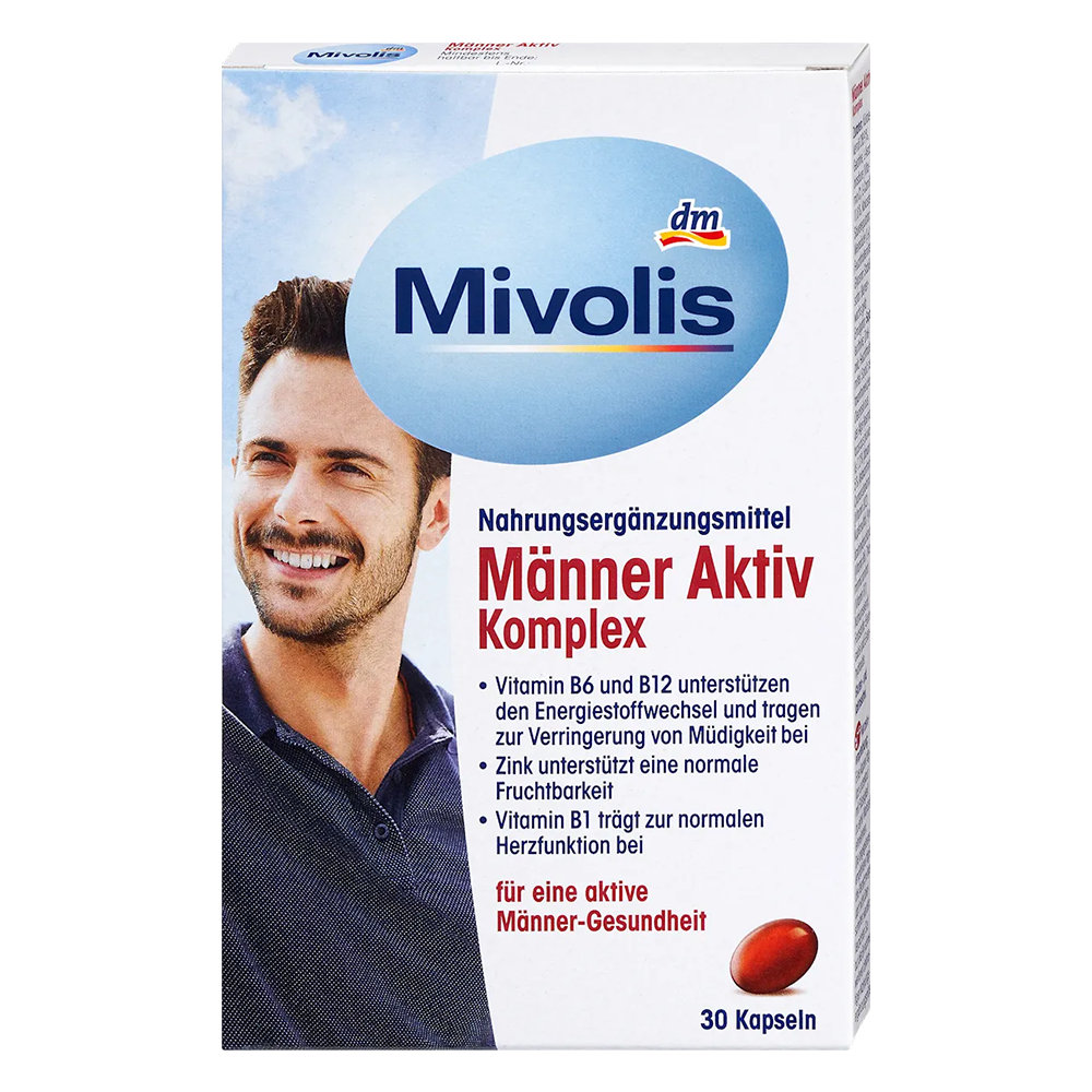 Витаминный комплекс активный мужской Mivolis капсулы 26 г 30 шт. (EPI-15102025-1343)