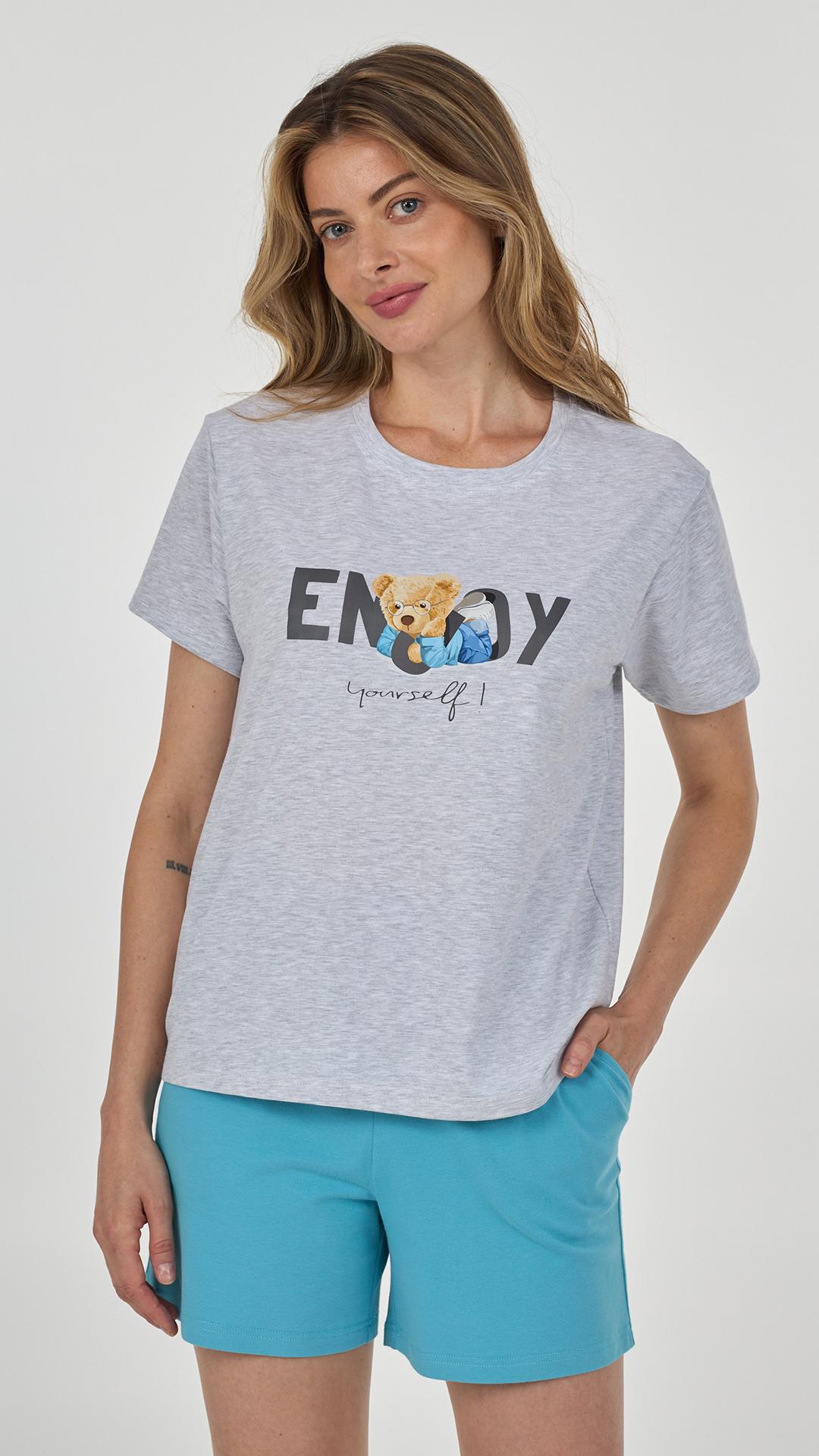 Пижама женская Ellen Enjoy lpk 2970/22/05 XL Серый/Голубой Пижама женская Ellen Enjoy lpk 2970/22/05 XL Серый/Голубой