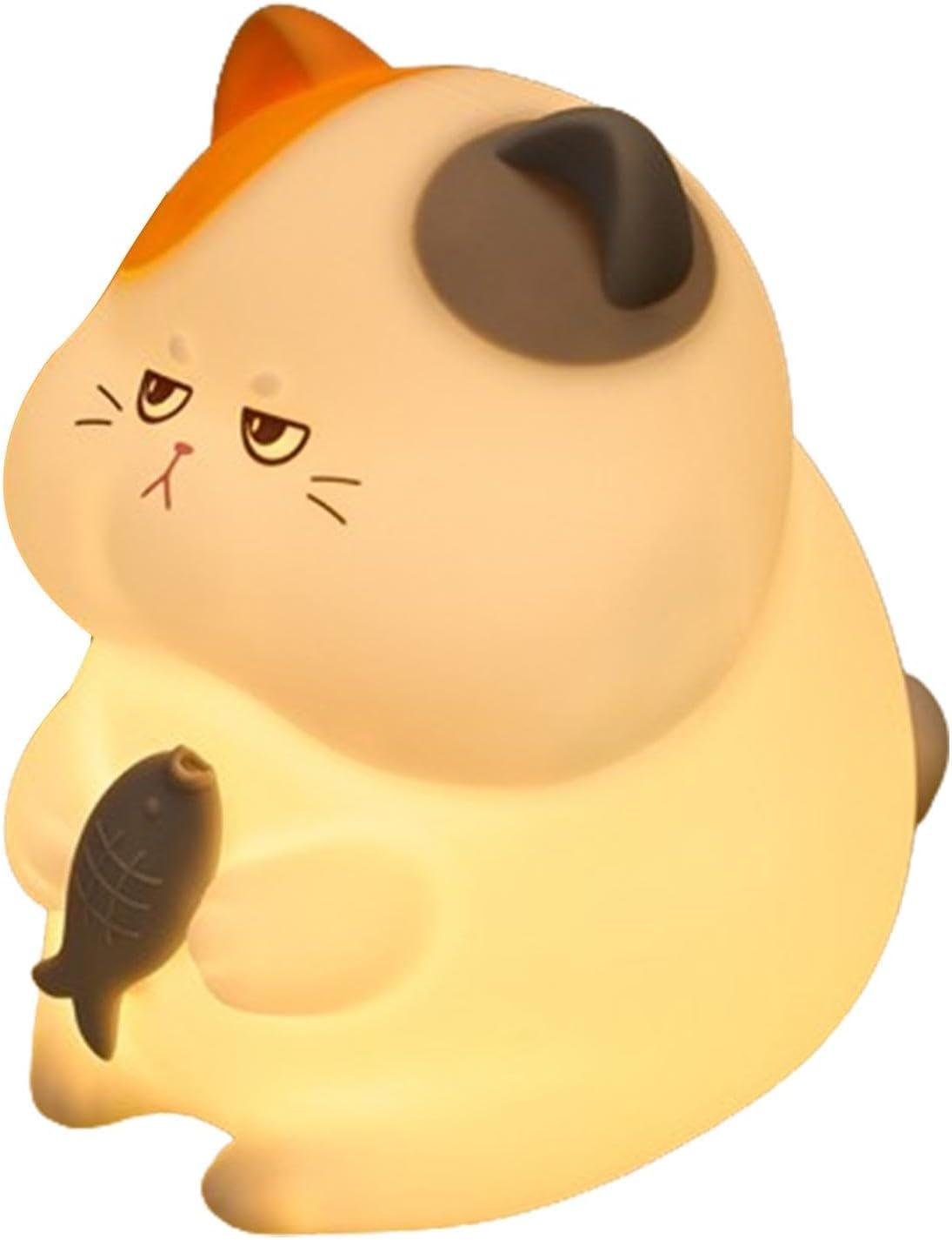 Нічник-світильник дитячий Кіт із рибкою L2406 силіконовий (23059293) Нічник-світильник дитячий Кіт із рибкою L2406 силіконовий (23059293)