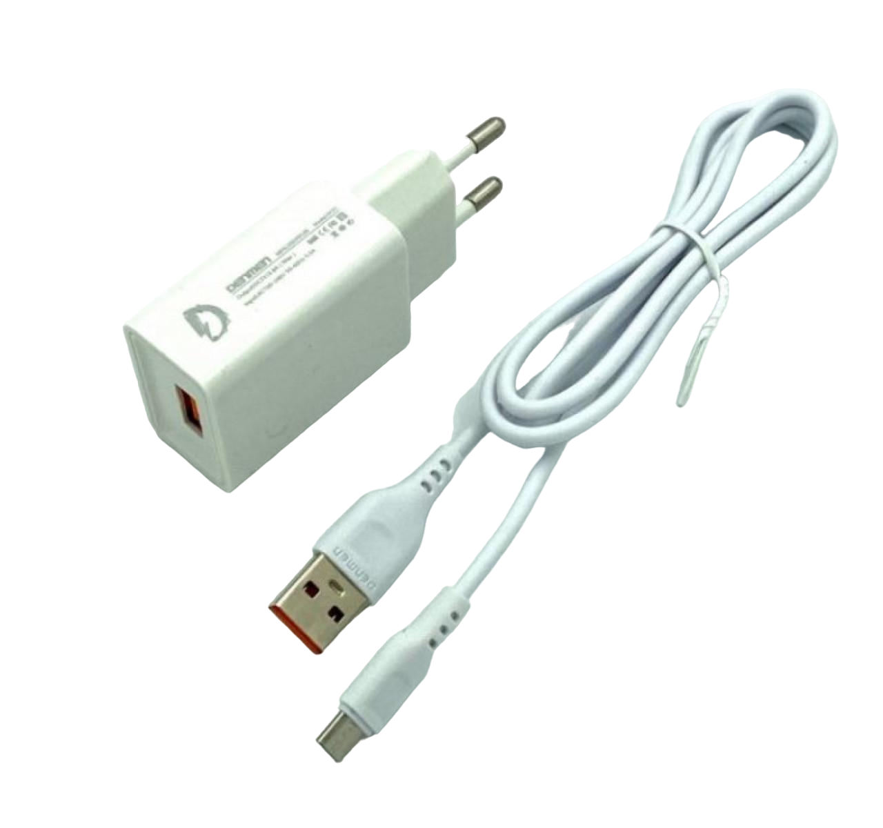 Сетевое зарядное устройство для Denmen DC01V с кабелем microUSB USB 2.4A Белый