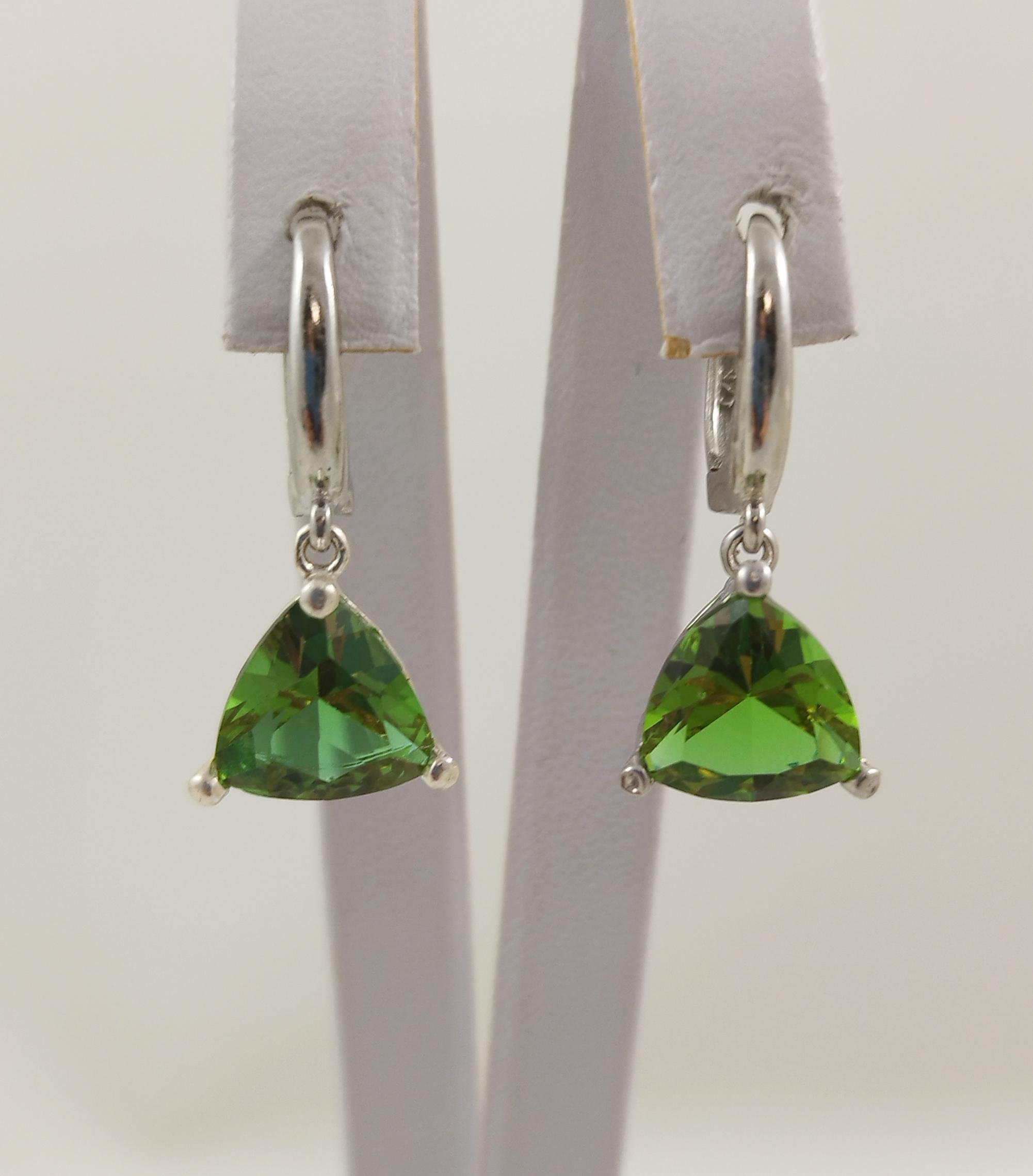 Серьги серебряные с султанитом (С201-слт)