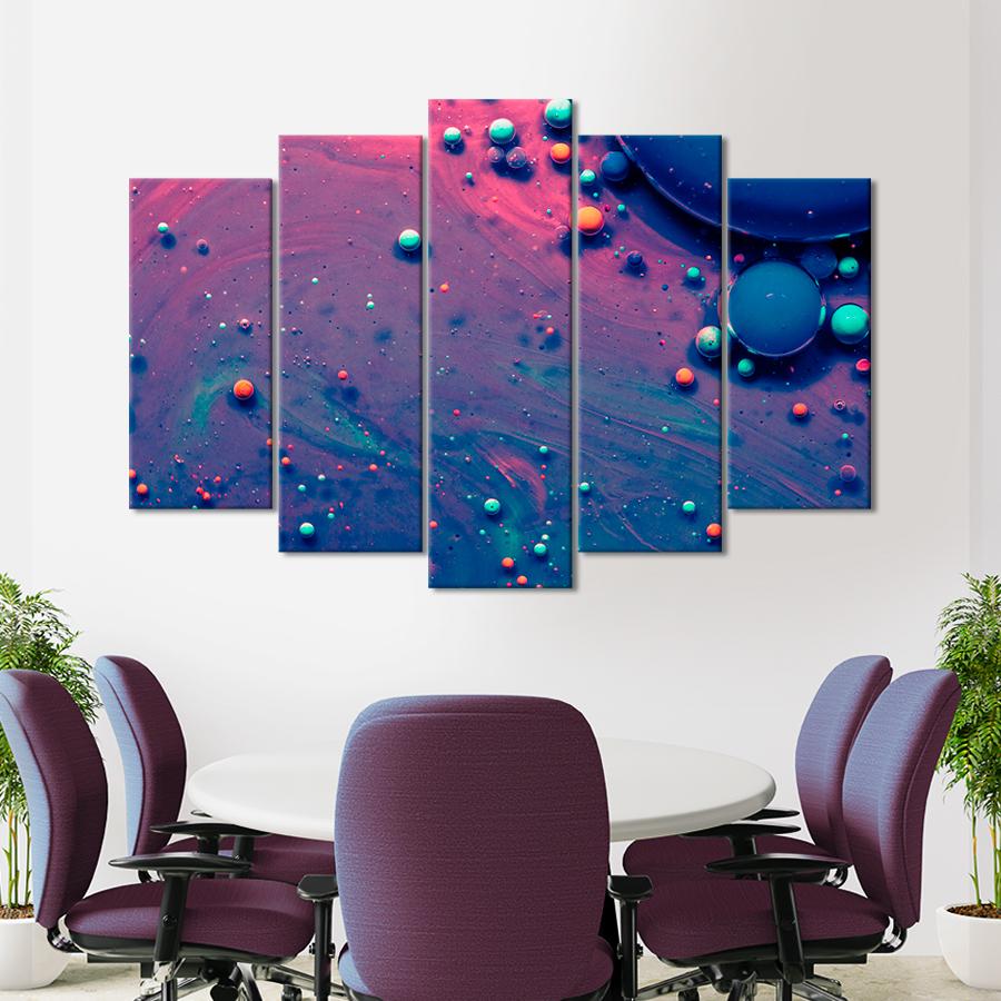 Картина абстракция Красочные шарики на ярком фоне 187x119 см (A880-5)