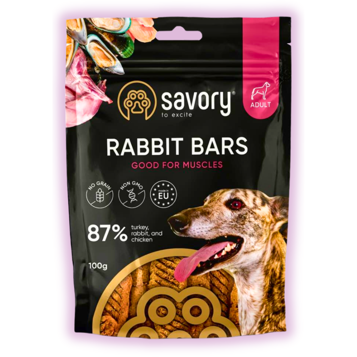 Лакомства для взрослых собак джерки Savory батончики с кроликом 100 г (21113)