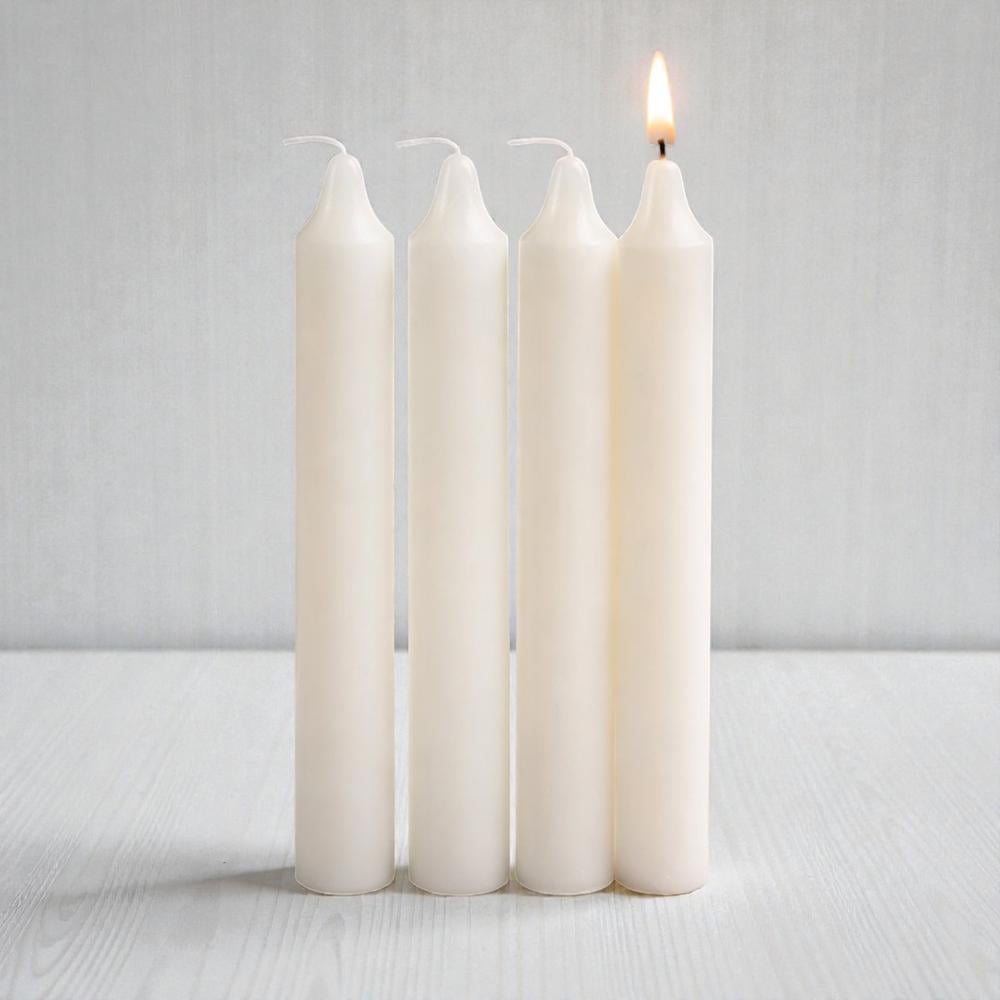 Декоративные свечи для сервировки стола 60 г 19x2,4 см 4 шт. Белый (37-120793)