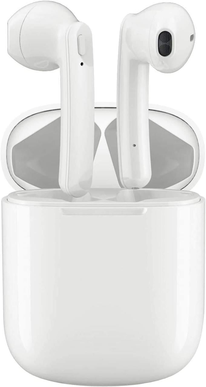 Наушники TWS Bluetooth 5.0 3D/IPX5 авто-сообщения/сенсорные Белый (i12)