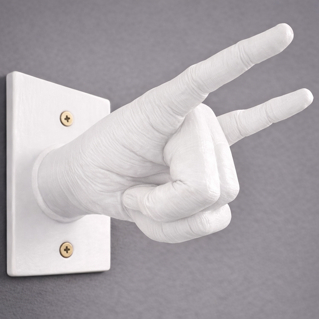 Держатель для гитары настенный Rock On Жест коза в виде руки пластик