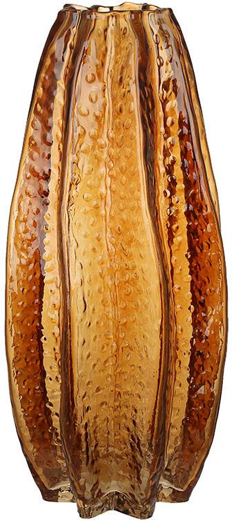 Ваза для цветов стеклянная карамбола 16х34,5 см Амбер