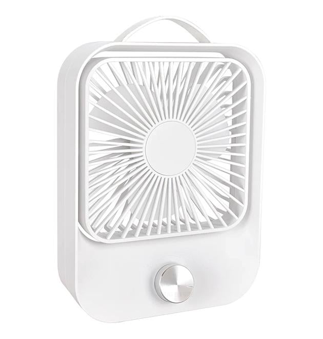 Вентилятор настольный Speed портативный бесшумный аккумуляторный 2400 mAh ​​Белый