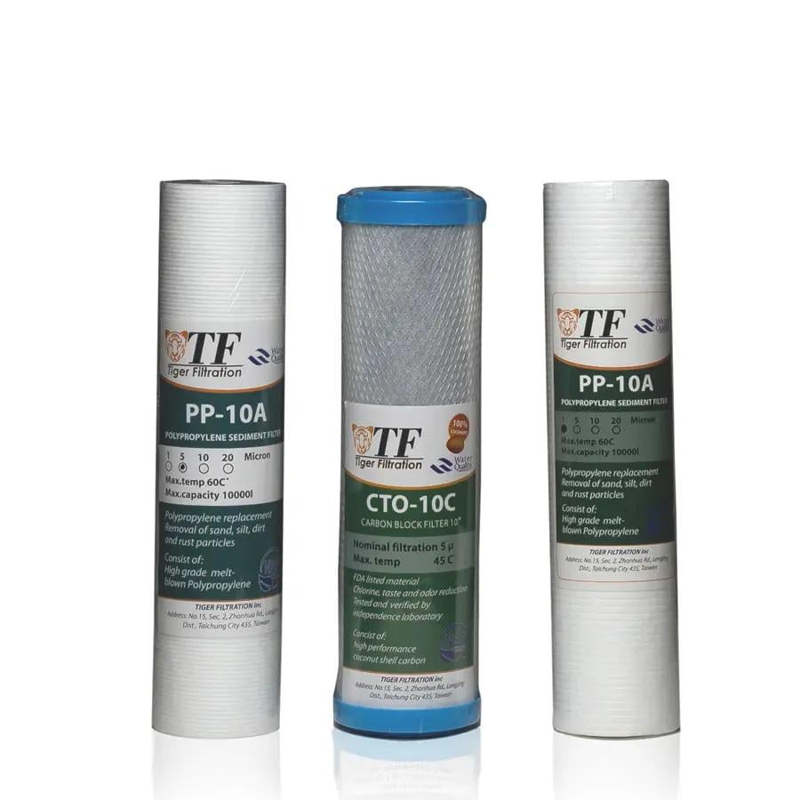 Комплект картриджів Tiger Filtration з вугіллям для зворотного осмосу 6.2 сорбційні