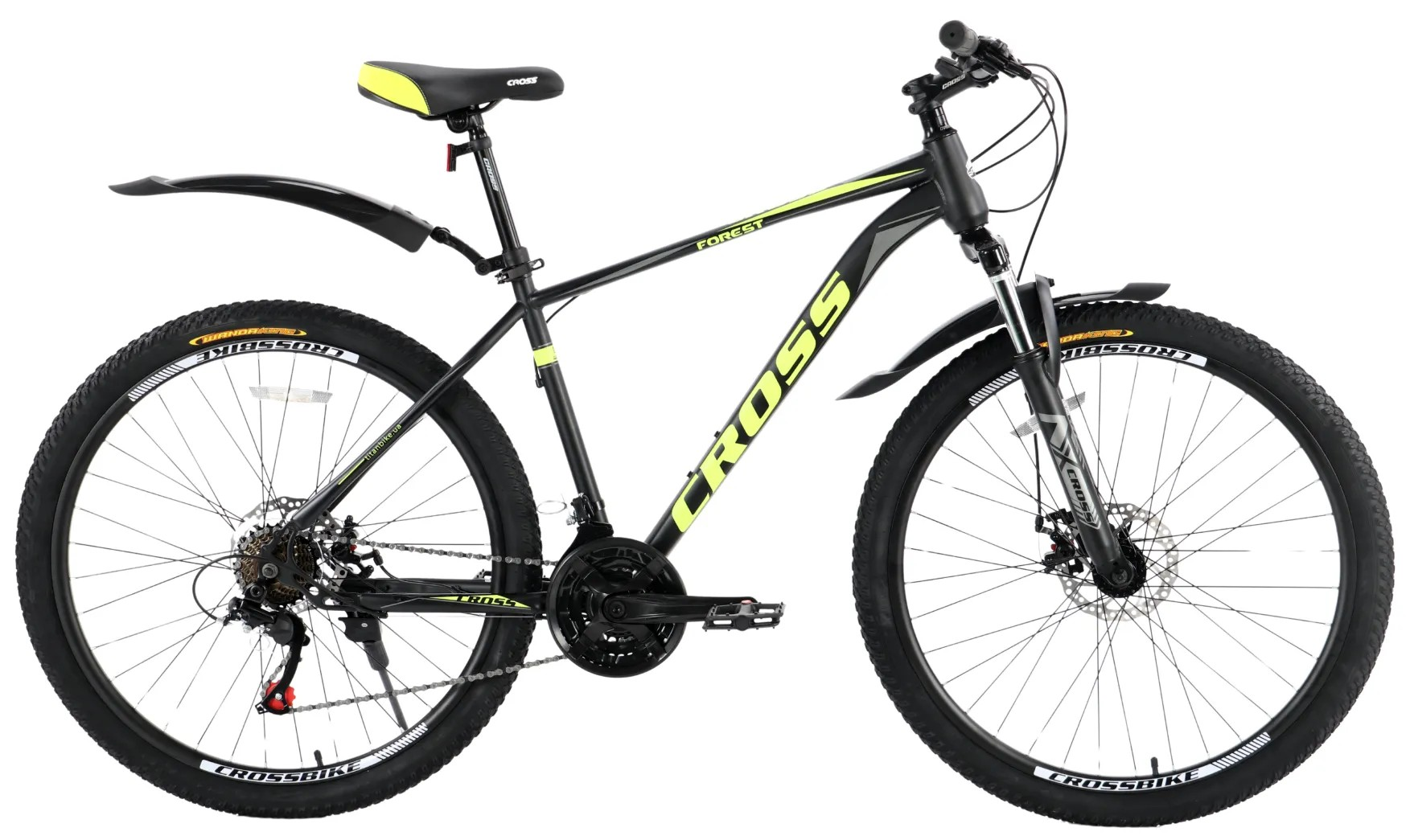 Велосипед Cross Forest 2024 27,5" 18" Black/Neon yellow - фото 1