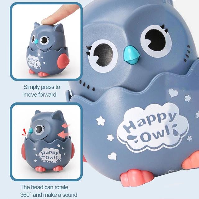 Игрушка инерционная Moonbiffy Happy Owl Gray (12312677) - фото 3