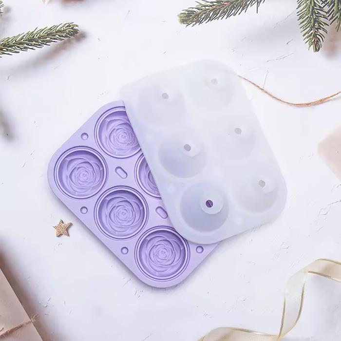Форма для льда Роза силиконовая Фиолетовая (1259) - фото 2