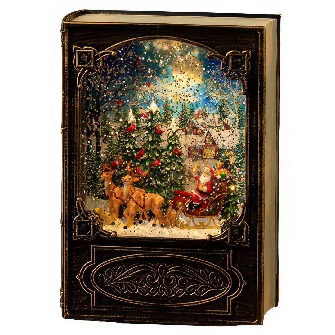 Новогодний ночник-светильник музыкальный Санта Клаус XMAS WDL 24023B с USB-кабелем декоративный 13,2х19,1 см
