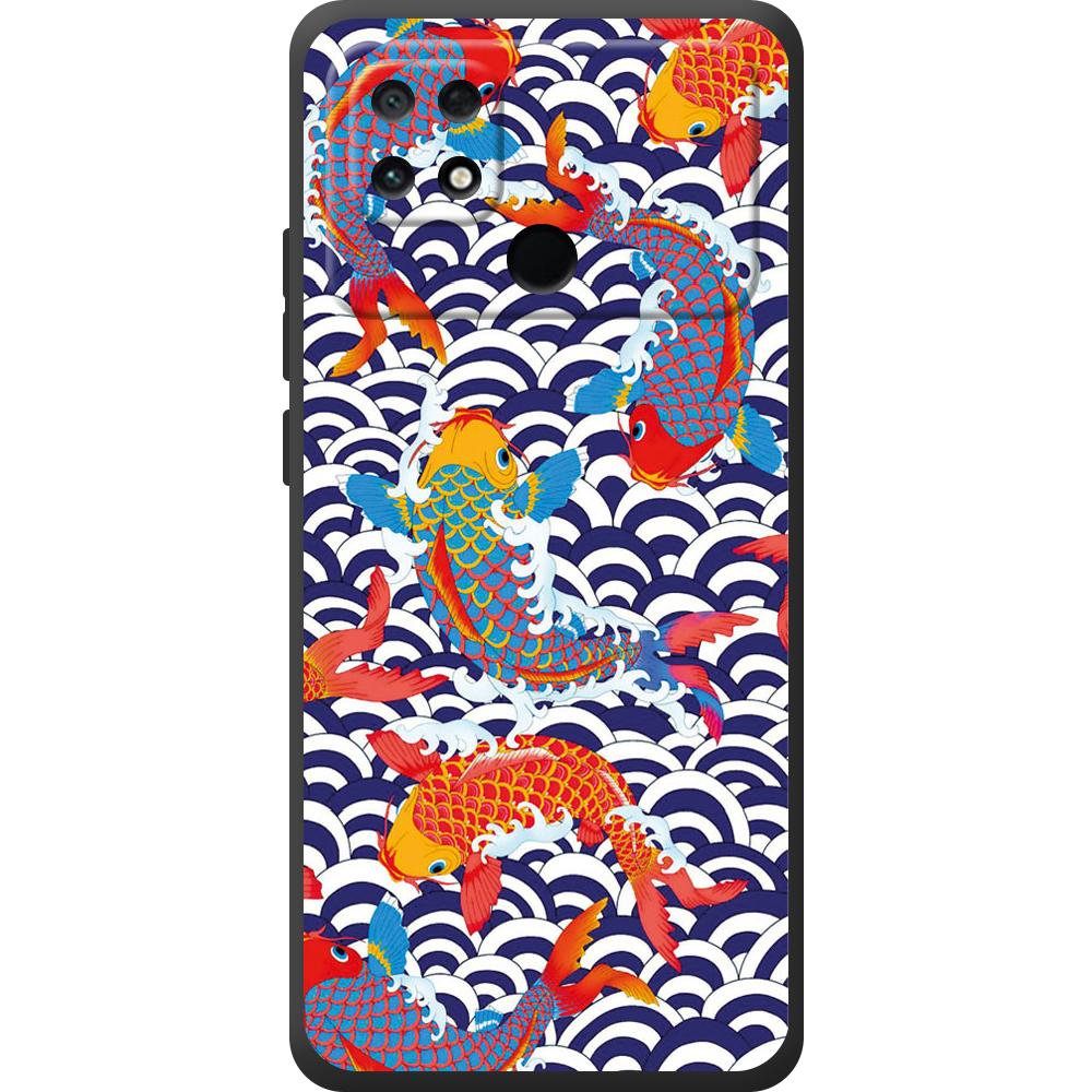 Чохол BoxFace Poco С40 Koi Fish Чорний силікон (44597-up2477-44611)