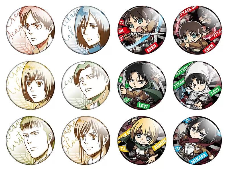 Набор значков Аниме Attack on Titan 12 шт. (NZN00294)