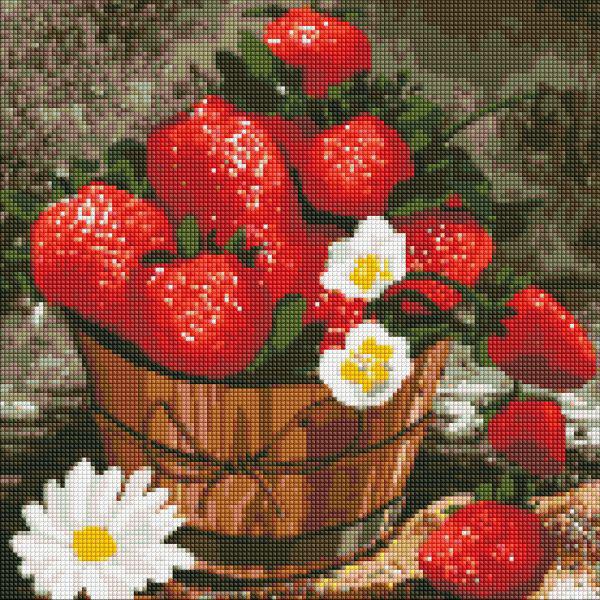 Алмазная мозаика Идейка Клубничный букет 40x40 см (Id-AMO7098)