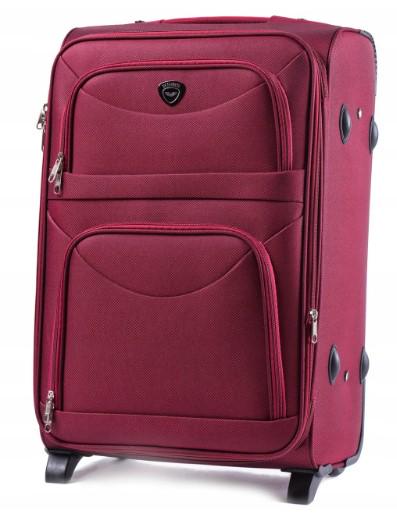 Валіза текстильна Wings 6802 M на 2 колесах Бордовий (CETKNWI6802MS2BOR) - фото 1