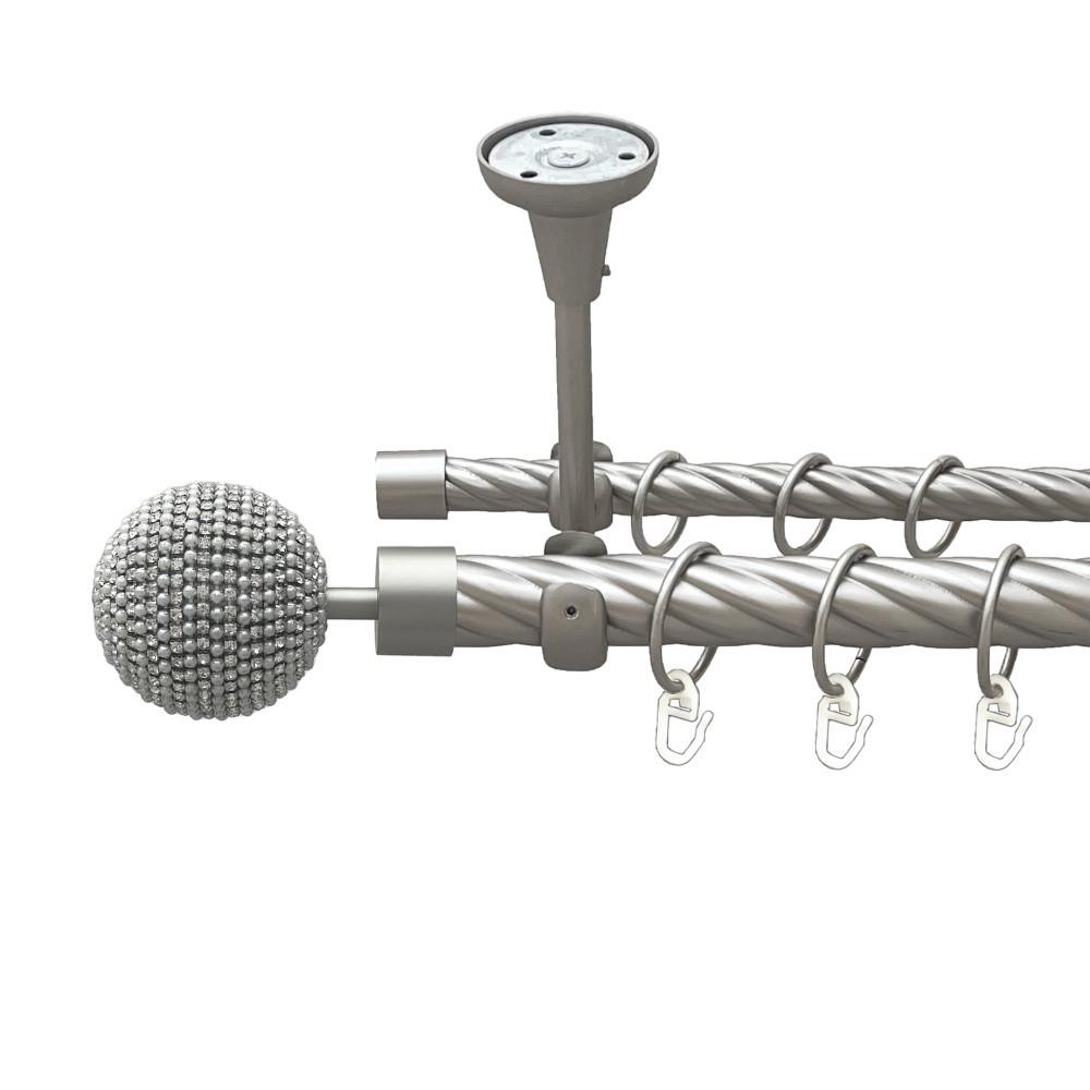 Карниз Orvit Карера двухрядный скрученный 240 см Сатин (00-00024092)