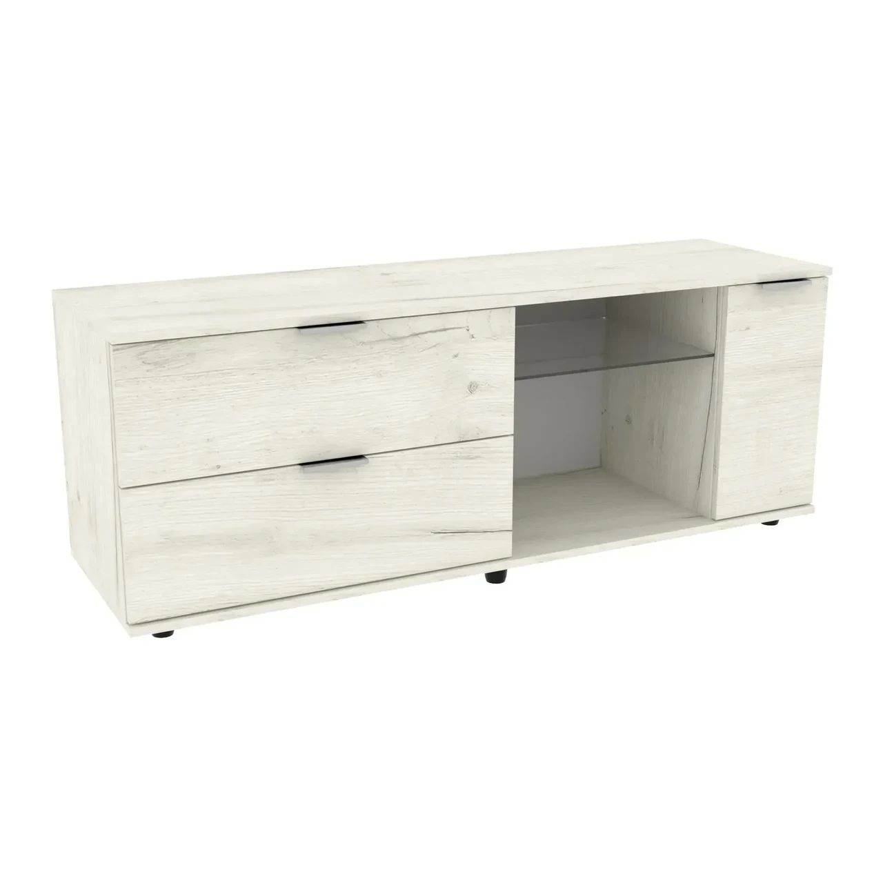 Тумба під TV Kontinent Ketrin К-9 140х42,5х53 см Дуб Крафт Білий (85007245) - фото 1 Тумба під TV Kontinent Ketrin К-9 140х42,5х53 см Дуб Крафт Білий (85007245) - фото 1