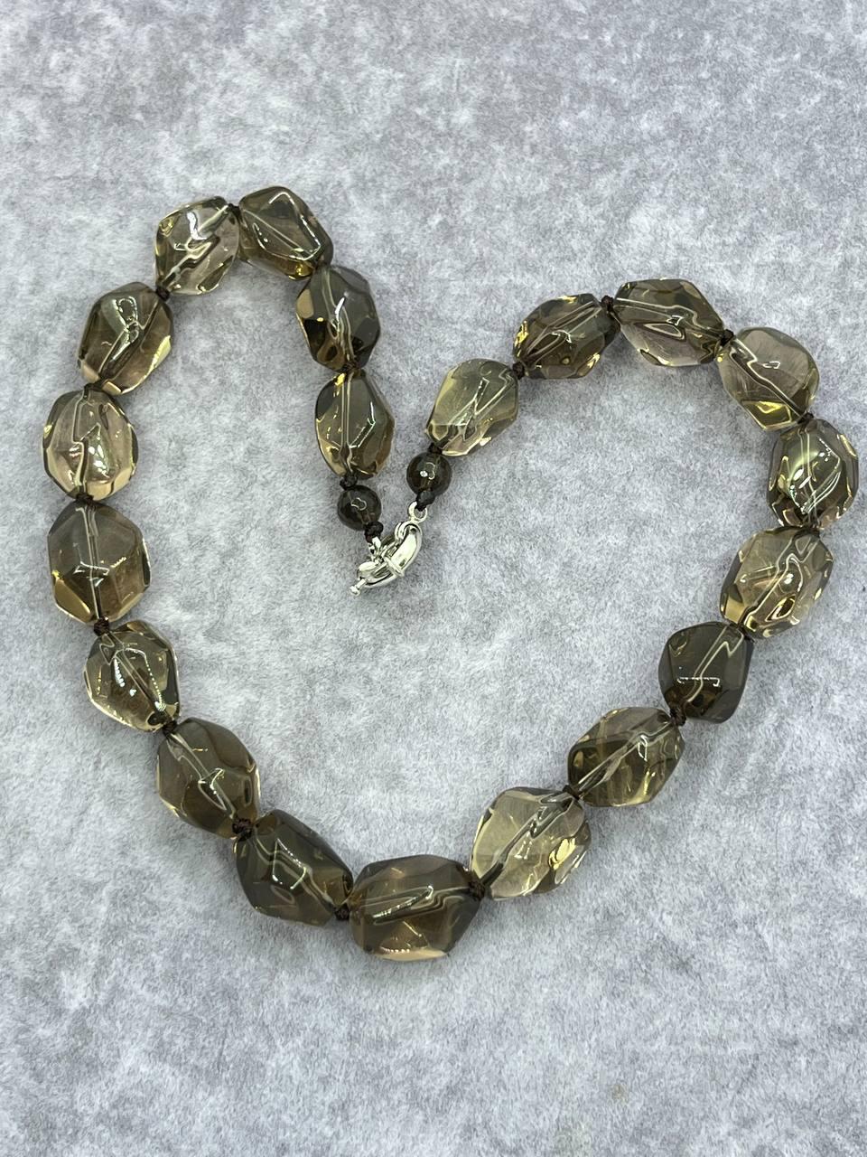 Бусы дымчатый кварц 40 см Разноцветный (10182)