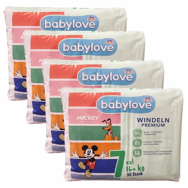 Підгузки дитячі Babylove Premium 7 XXL 16+ кг 120 шт. (97647838)
