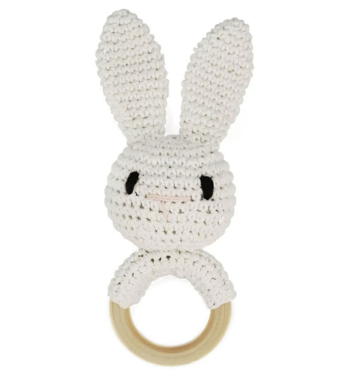 Грызунок-погремушка вязаный Зайка Белый (144052)