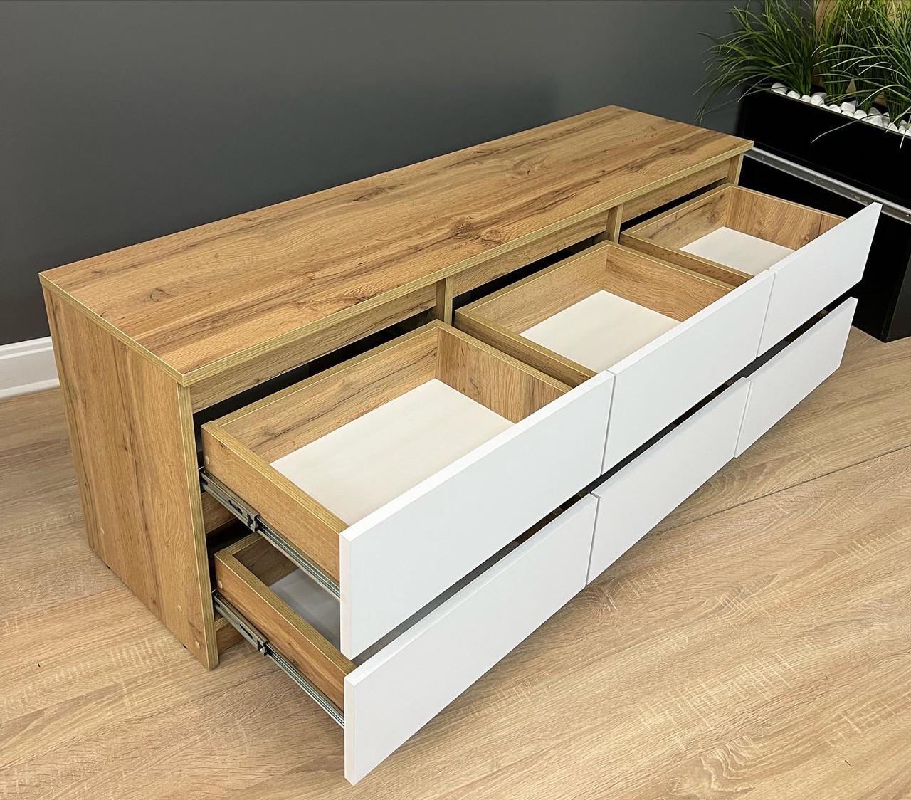 Тумба під ТВ Кватро 6Н 1400х500х370 мм Дуб Аппалачі/Німфея Альба - фото 4