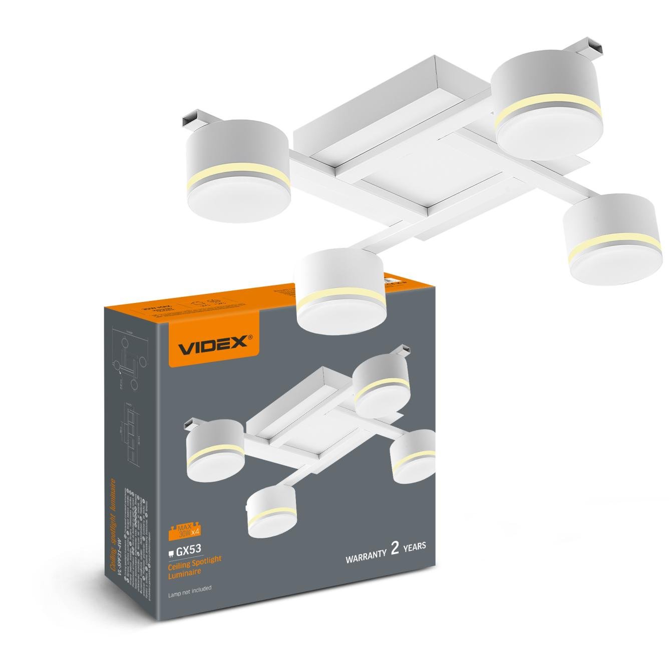 Светильник накладной Videx под лампу 4xGX53 Белый (VL-SPF31-4W) - фото 1 Светильник накладной Videx под лампу 4xGX53 Белый (VL-SPF31-4W) - фото 1