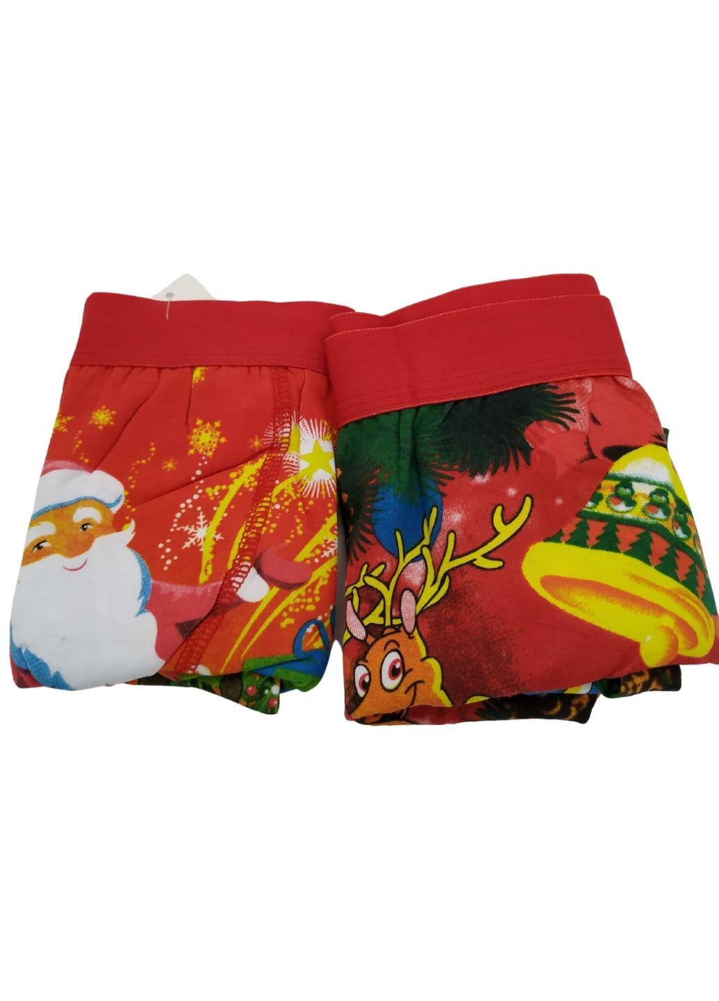 Набор мужских трусов боксерок Новый Год №1 L 2 шт. Красный (349-50)