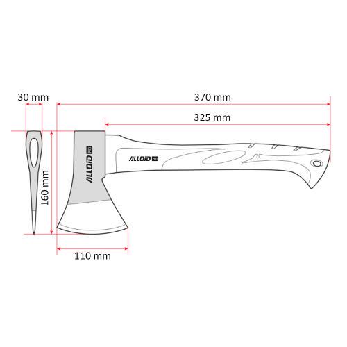 Топор Alloid Pro ручка из фибергласа 800 г 37 см (AF-7014800) - фото 2 Топор Alloid Pro ручка из фибергласа 800 г 37 см (AF-7014800) - фото 2