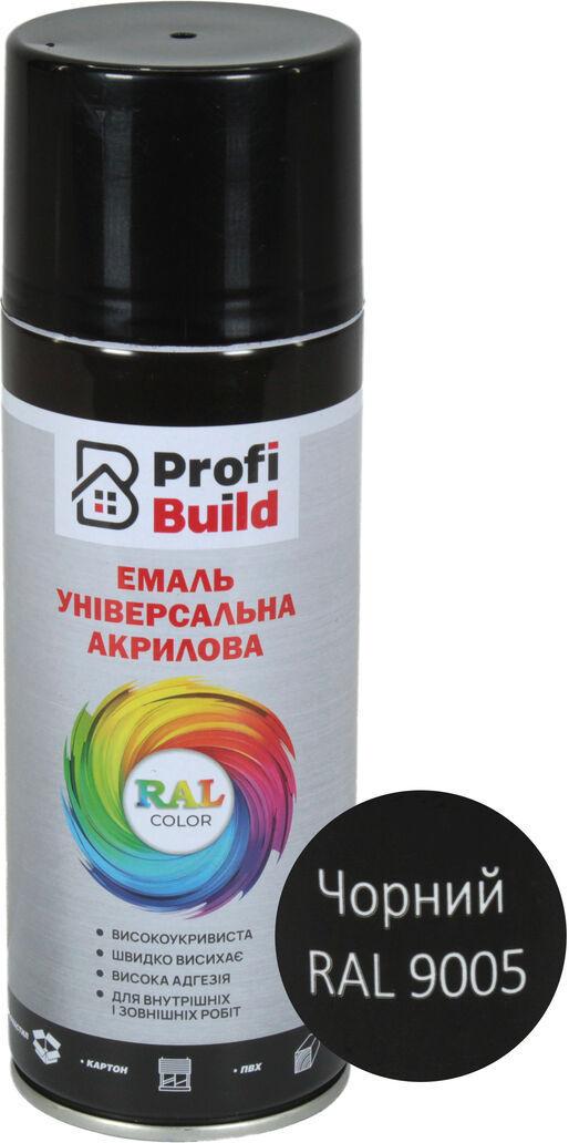 Аэрозольная краска Profi Build RAL 9005 400 мл Черный глянцевый (0102331)