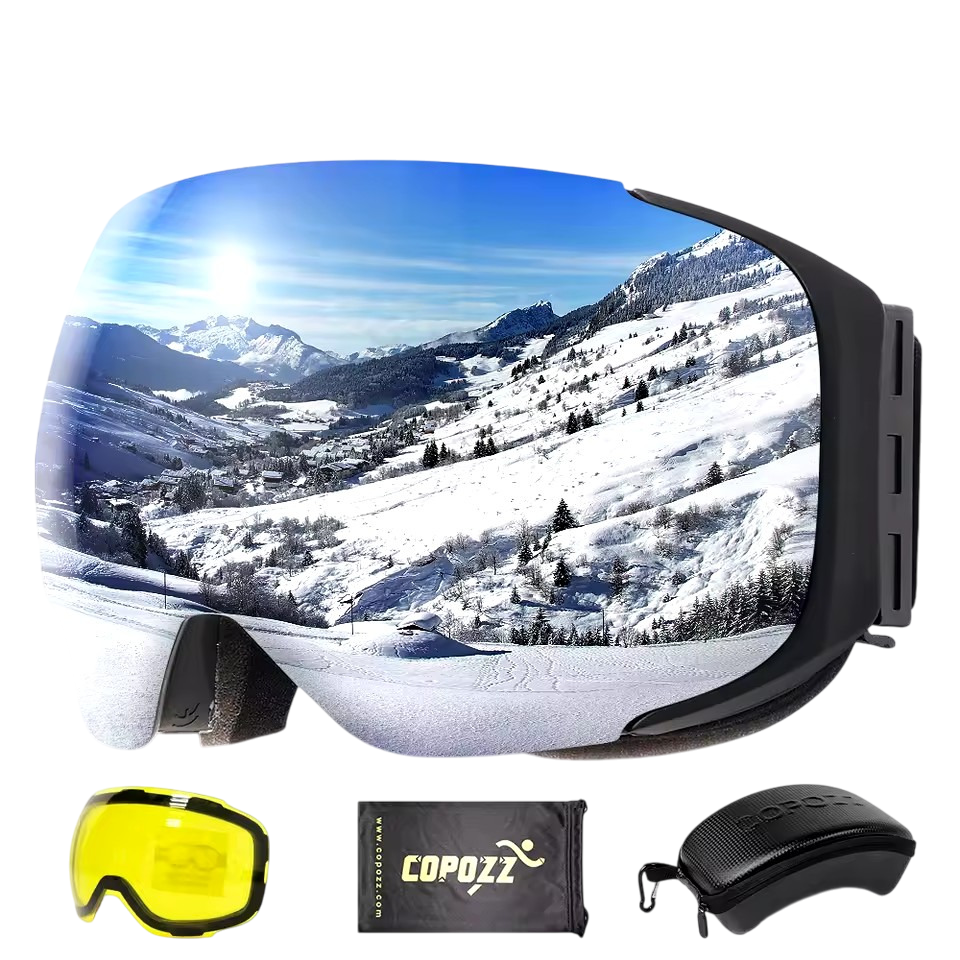 Маска для лыж и сноуборда Copozz GOG-2181 магнитная Anti-Fog Ski Unisex и сменная линза/чехол Silver (GOG-2181-FS-S)