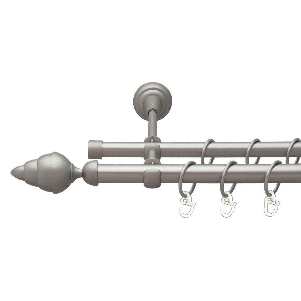 Карниз для штор Orvit Треви двухрядный гладкий 19/16 мм 200 см Сатин (00-00013757)