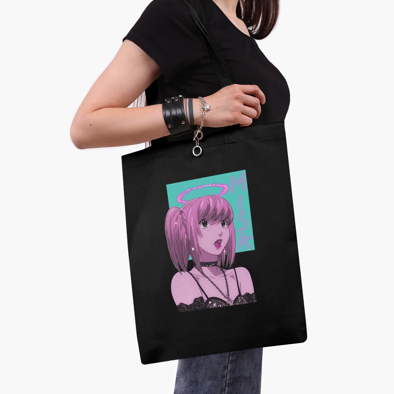 Еко сумка шоппер Misa Amane Death Note 41x35 см Чорний (9227-2827-BK)