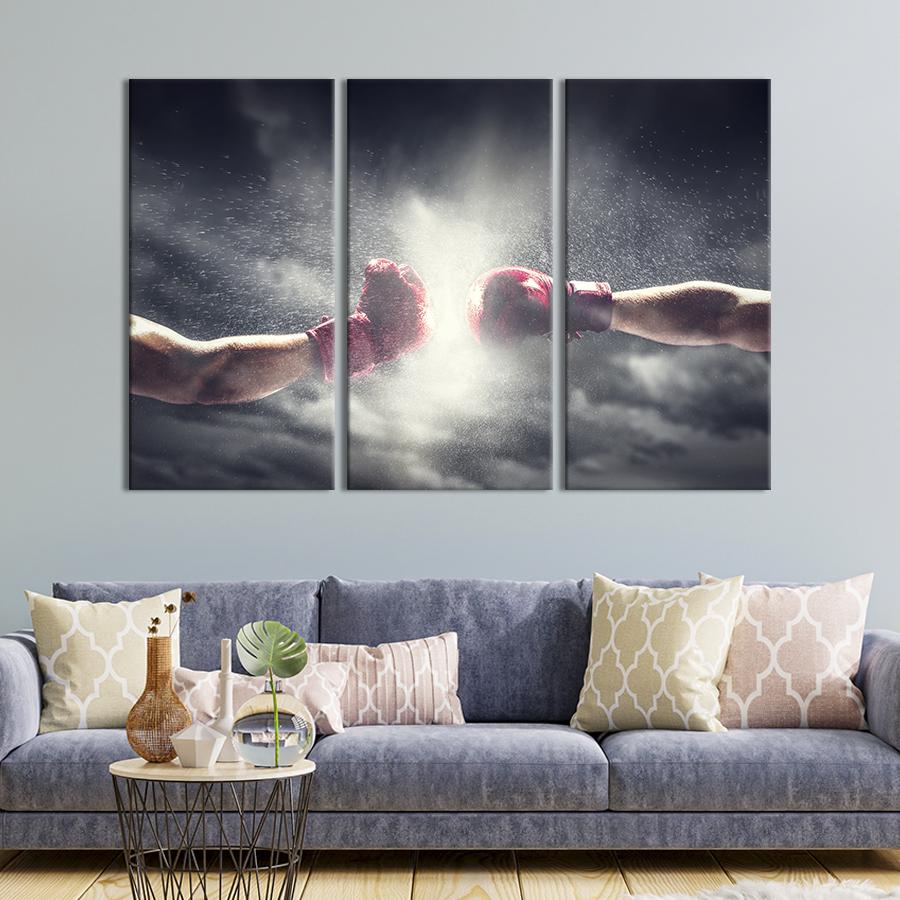 Модульная картина триптих Два боксера 156x100 см (497-31)