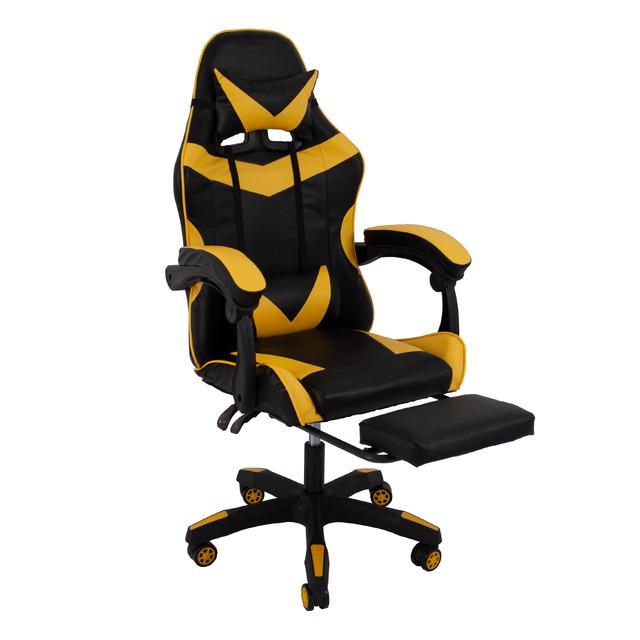 Кресло геймерское Bonro B-810 TPF с подставкой для ног Желтый (25983093)
