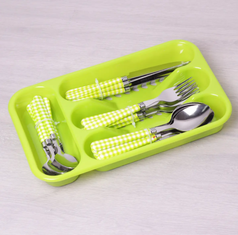 Набор столовых приборов Kamille 5242 нержавеющая сталь 24 предмета Зеленый (NA002219)