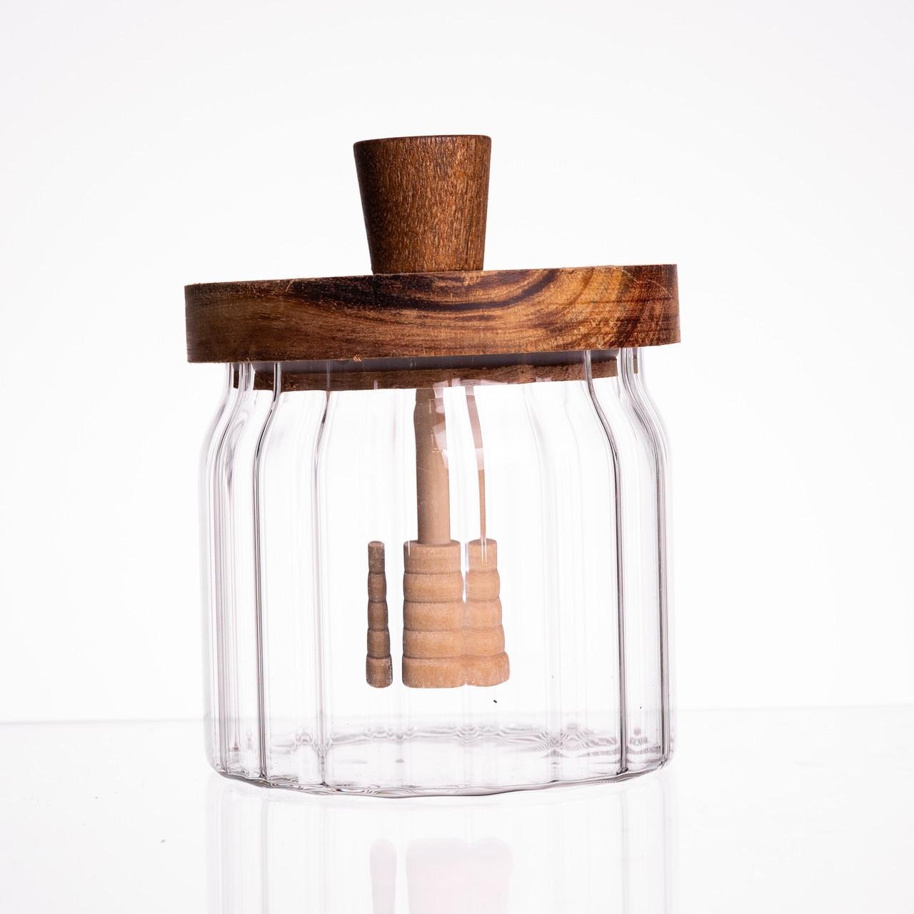 Медовниця скляна з кришкою і ложкою 320 мл (64486-4)