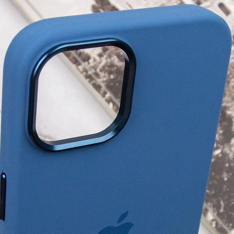 Противоударный чехол Silicone Case Metal Buttons (AA) для Apple iPhone 12 Pro Max (6.7") Синий / Blue Jay - фото 8