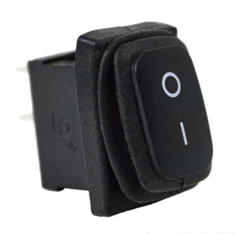 Переключатель одноклавишный АСКО-УКРЕМ KCD1-2-101W B/B с защитой Черный (27878371)