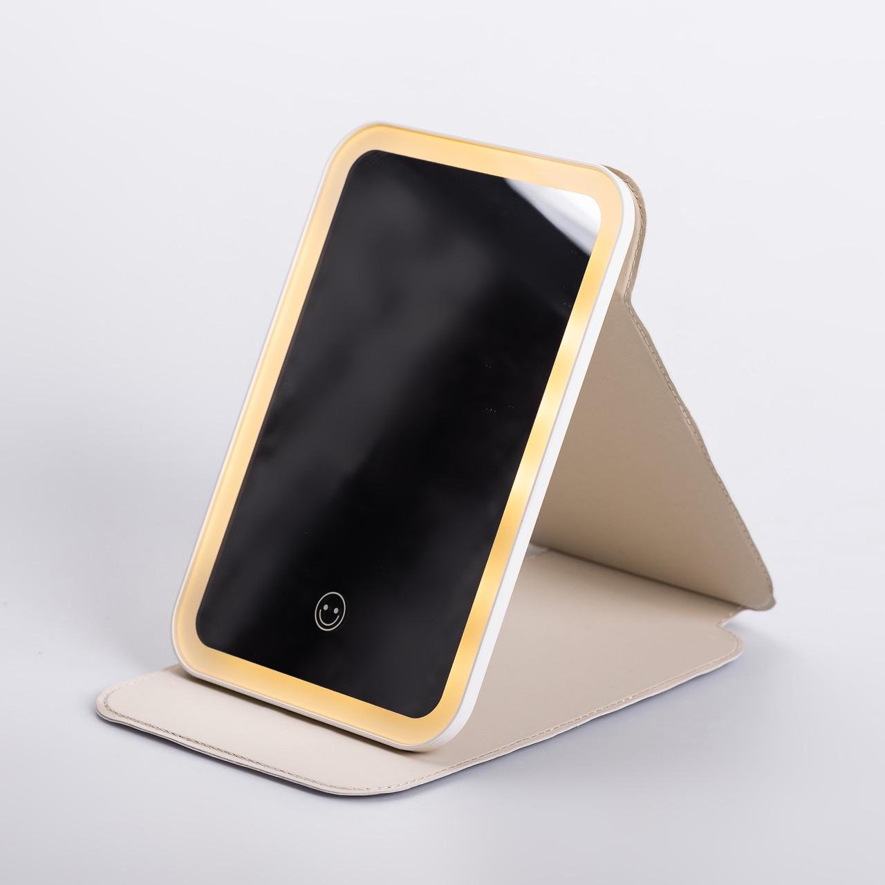 Дзеркало з лід підсвічуванням настільне складане 19,5х13,5 см (6888) - фото 5 Дзеркало з лід підсвічуванням настільне складане 19,5х13,5 см (6888) - фото 5