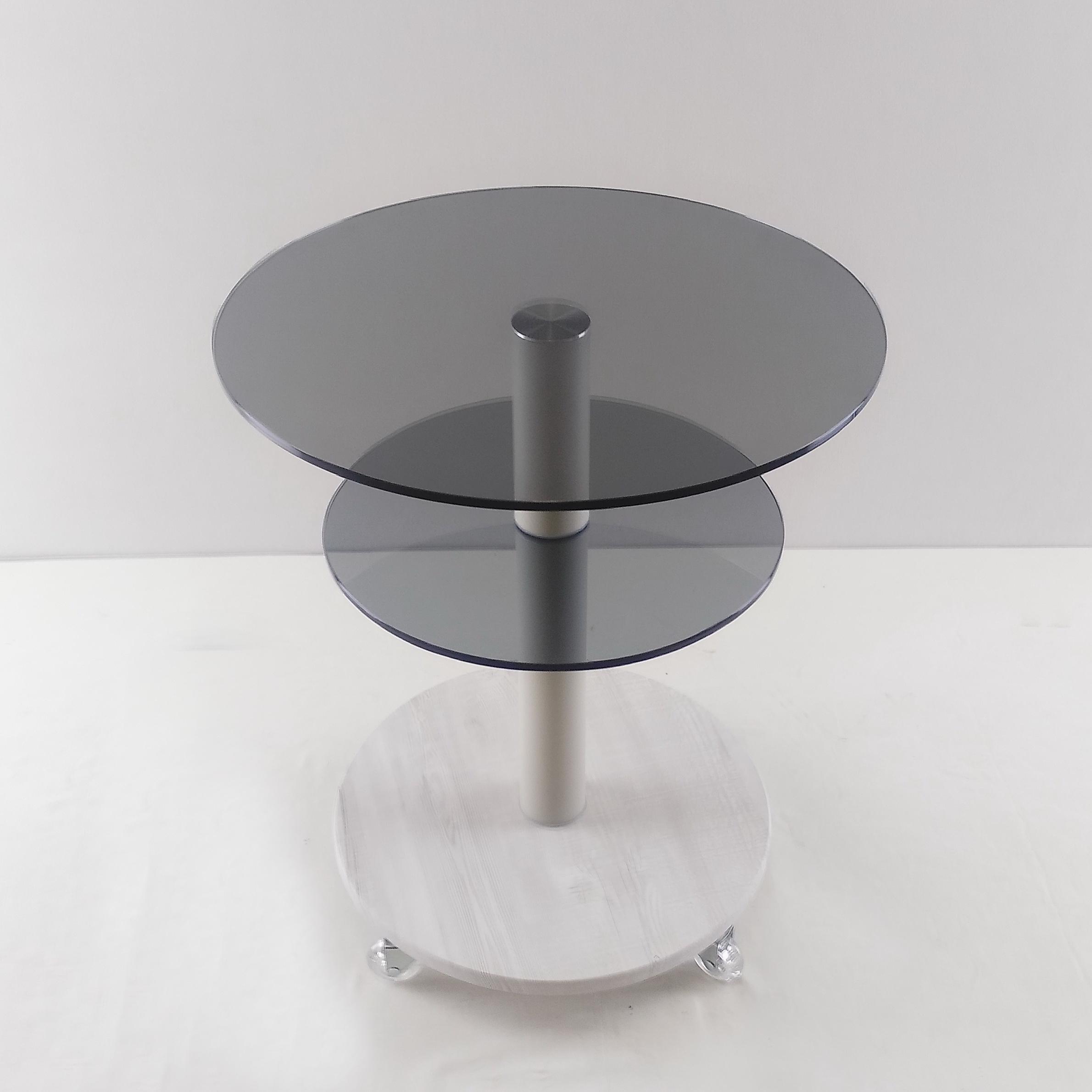 Стол журнальный стеклянный Commus Bravo Light 425 K gray-sosnak-wtm60 Светло-серый (411870202) - фото 4